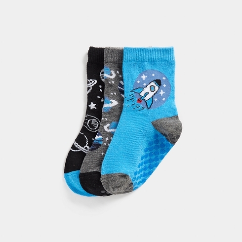Mothercare Boys Space design Socks-Pack of 3-Multicolour