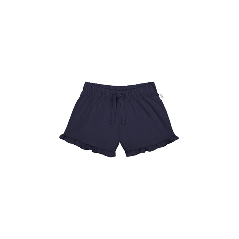 Girls Shorts Frill Hem - Navy