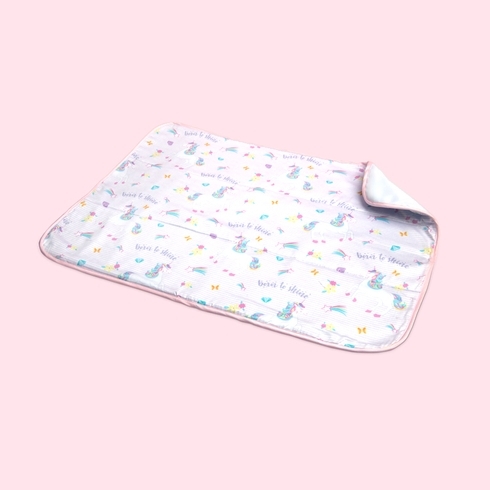 Fancy fluff unicorn bed protector pink