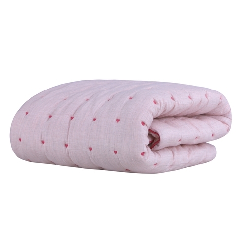 Abracadabra melange quilt with hearts pink