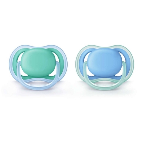Avent free flow soothers blue & green pack of 2