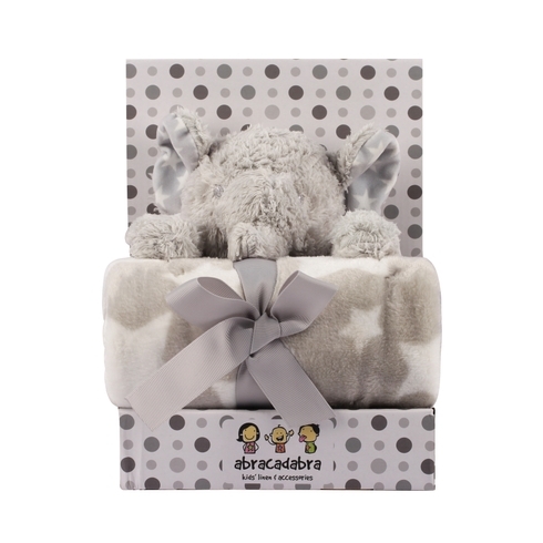 Abracadabra Elephant Toy with Blanket Grey