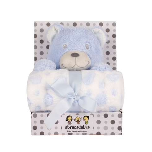 Abracadabra Bear Toy with Blanket Blue