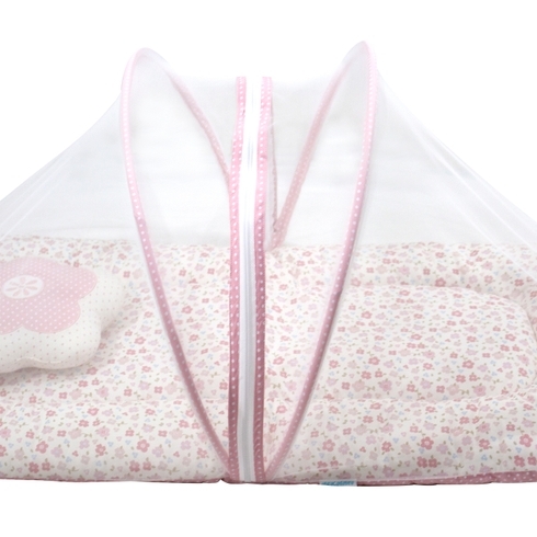 Abracadabra vintage floral mosquito net gadda pink - 2 pcs