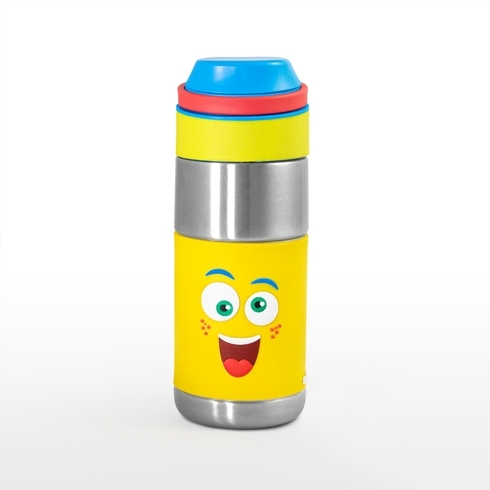 Rabitat clean lock mad eye insulated stainless steel bottle yellow