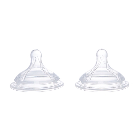 Mothercare anticolic medium flow baby feeding bottle teat clear pack of 2