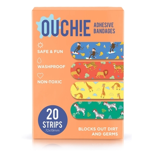 Ouchie non-toxic printed bandages orange