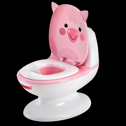 Polka tots piggy potty training seat pink & white
