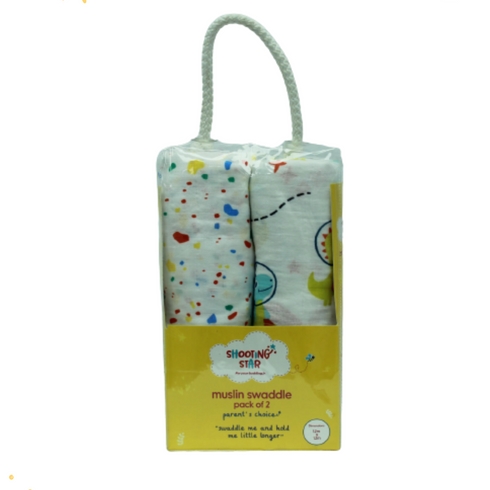 Shooting Star Muslin Swaddle Tiny Cosmos Multicolor Pack of 2
