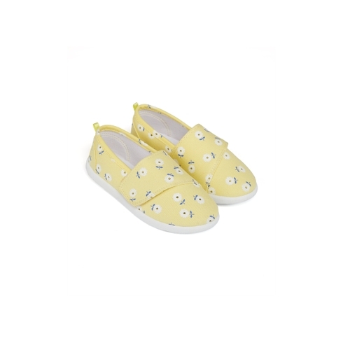 Girls Canvas Shoes Floral Print - Yellow