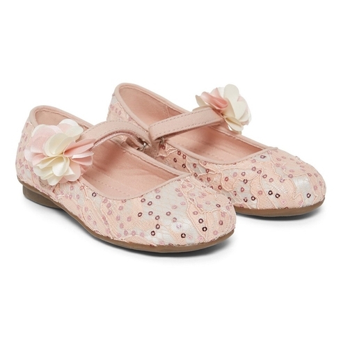 Pink Lace Ballerina Shoes