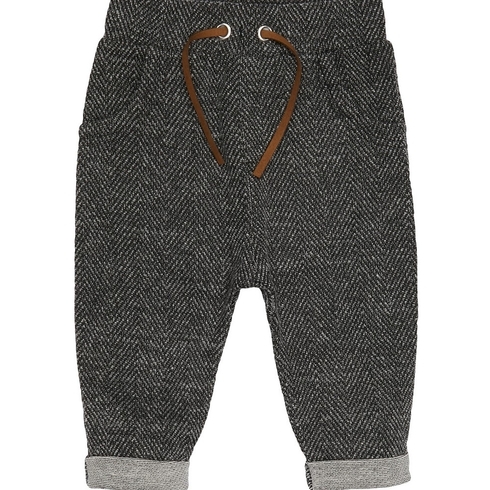 Boys Trouser Textured Roll Up - Grey