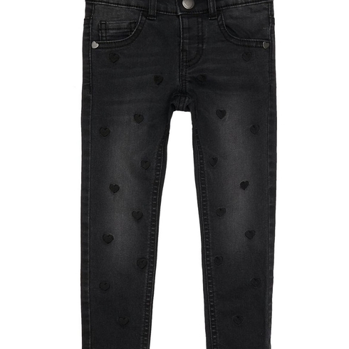 Black Heart Embroidered Jeans