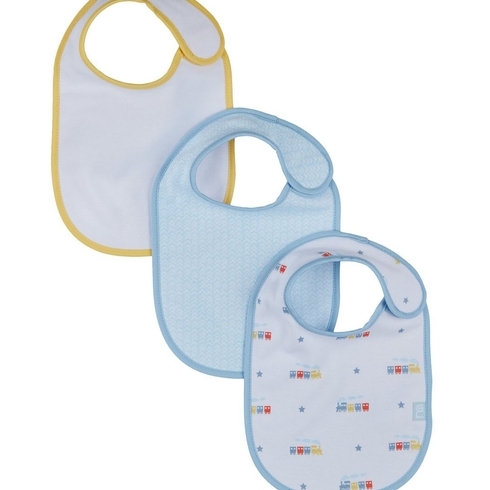 Mothercare train baby bibs multicolor pack of 3