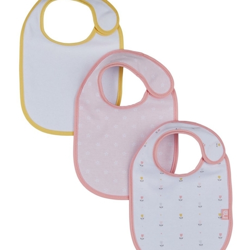 Mothercare tulip newborn bibs multicolor pack of 3