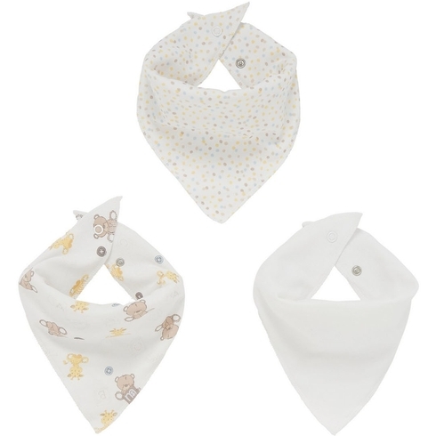Mothercare teddy's toy box bibs multicolor pack of 3