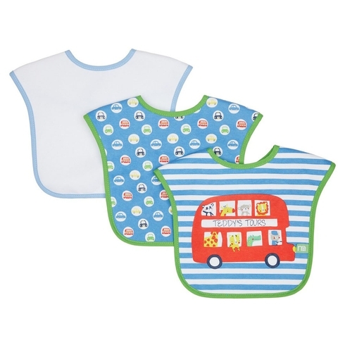 Mothercare on the road toddler bibs multicolor pack of 3