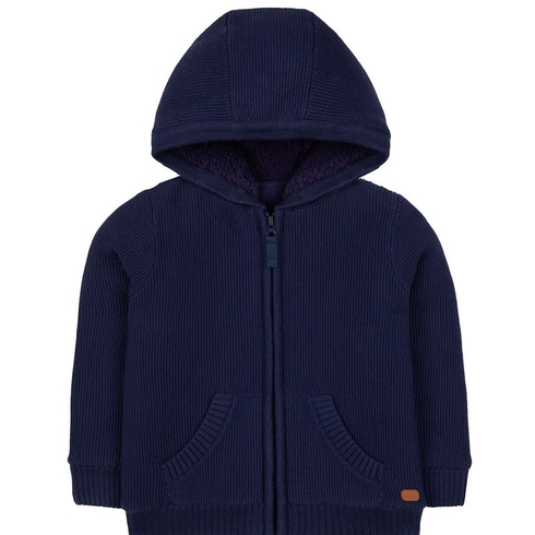 Knitted Hoodie With Fleece Lining
