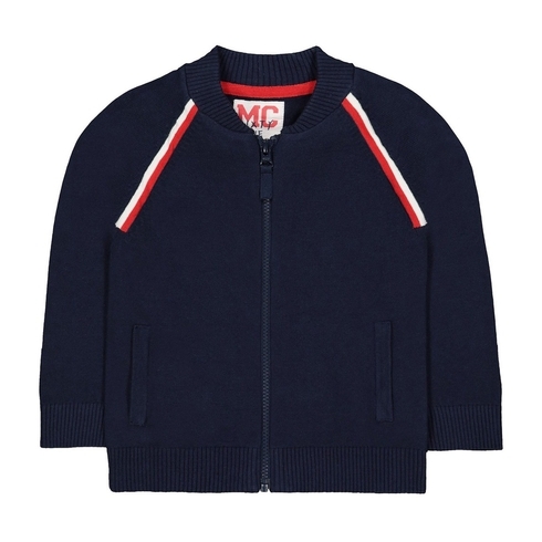 Navy Knitted Bomber Cardigan