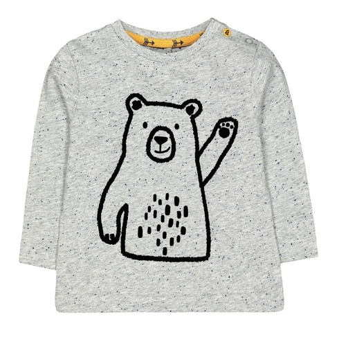 Grey Waving Bear T-Shirt