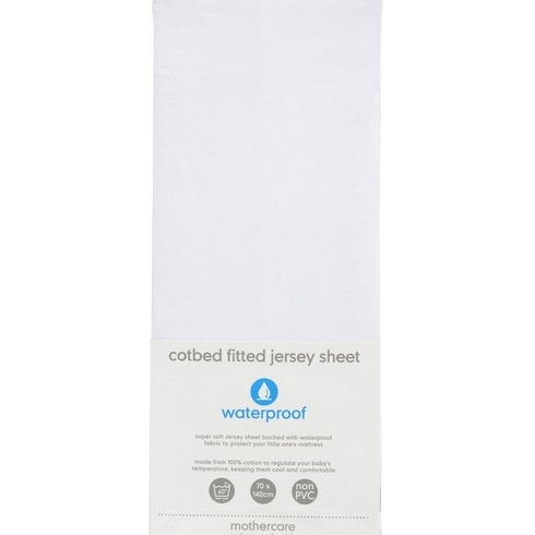 Mothercare jersey cotton fitted cot bed sheet white
