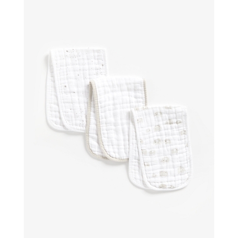 Mothercare elephant burp cloths white pack of 3