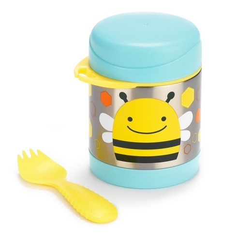 Skip hop zoo bee insulated little kid food jar yellow