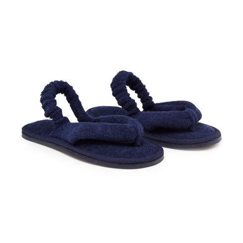 Boys Navy Towelling Slippers