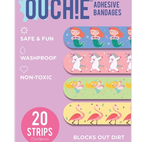 Ouchie Non-Toxic Printed Bandages Lavender