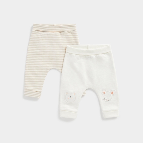 Mothercare Bear & Mouse Unisex Jogger -Pack Of 2 -Beige