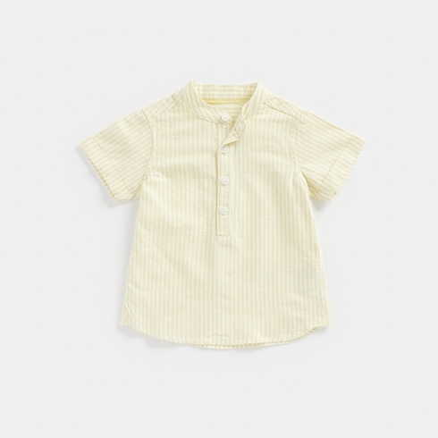 Mothercare Boys Short Sleeve Striped Shirt -Yellow
