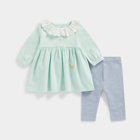 Mothercare Girls Full Sleeves Busy Garden Legging Set -Multicolor