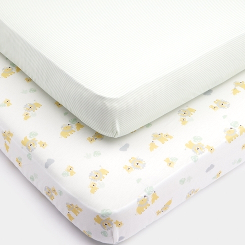 Mothercare Lion Fitted Cot Sheets Multicolor Pack of 2