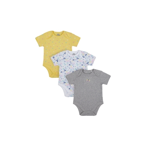 Girls Half Sleeve Bodysuit -  Multicolored 