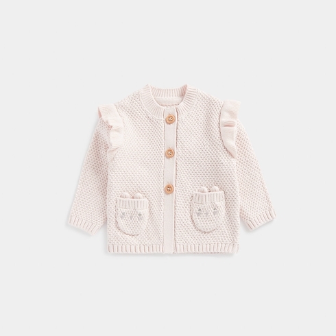 Mothercare Little Mouse Girls Full Sleeves Cardigan -Pink