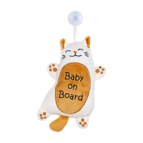 Shooting Star Mini Cat Baby On Board Toy White