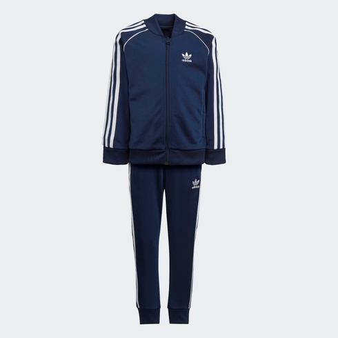 Adidas Kids Full Sleeves Tracksuit Unisex Stripes-Pack Of 1-Blue