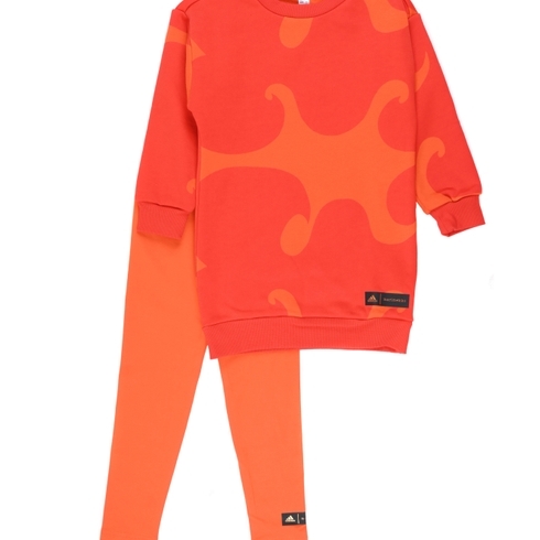 Adidas Kids Full Sleeves Tracksuit Female Printed-Pack Of 1-Orange