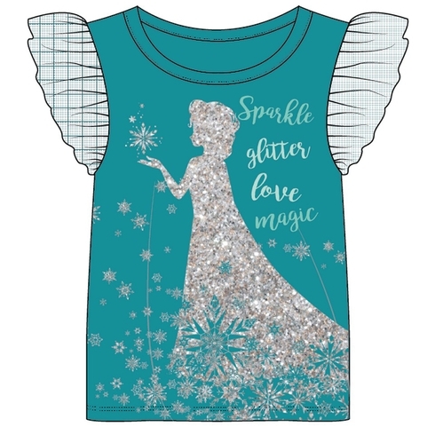 Kidsville Girls Half sleeves Round neck tee Frozen-Blue