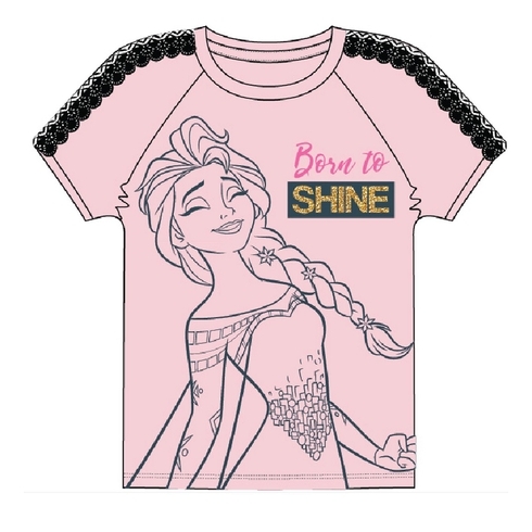 Kidsville Girls Half sleeves Round neck tee Frozen-Pink