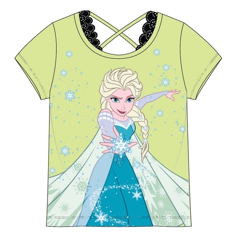 Kidsville Girls Half sleeves Round neck tee Frozen-Green