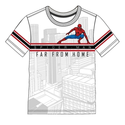 Kidsville Boys Half sleeves Round neck tee Spiderman-White
