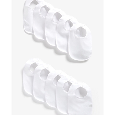Mothercare terry baby bibs white pack of 10