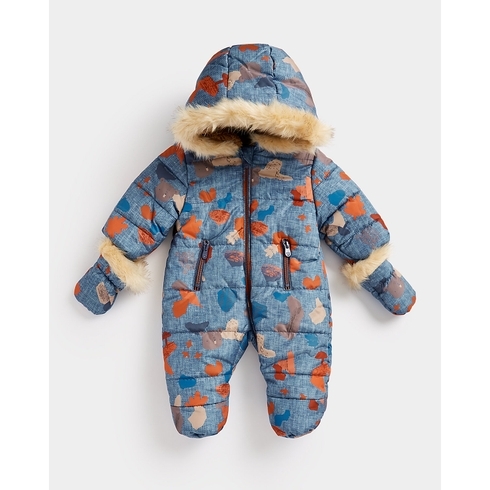 Girls Full Sleeves Snowsuit -Multicolor