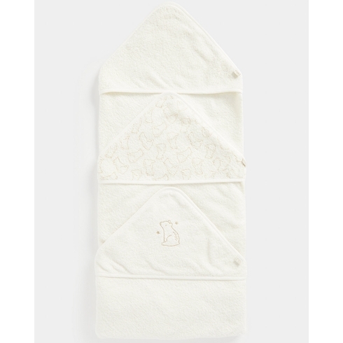Mothercare Bear Cuddle and Dry Hooded Towels Cream Pack of 3