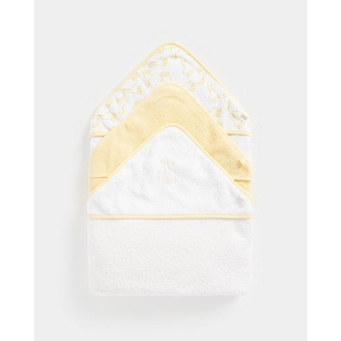Mothercare Giraffe Cuddle and Dry Hooded Towels Yellow Pack of 3