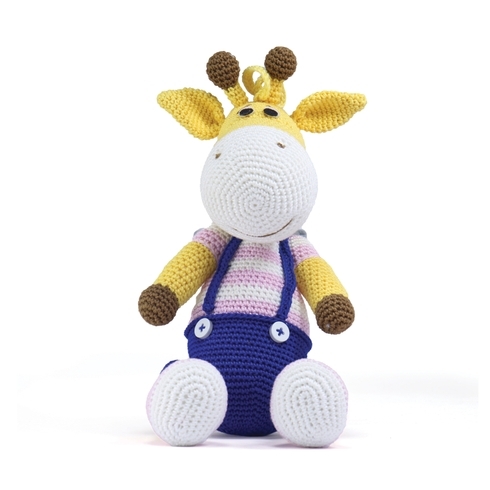 Happy Threads Naughty Giraffe Blue & Yellow