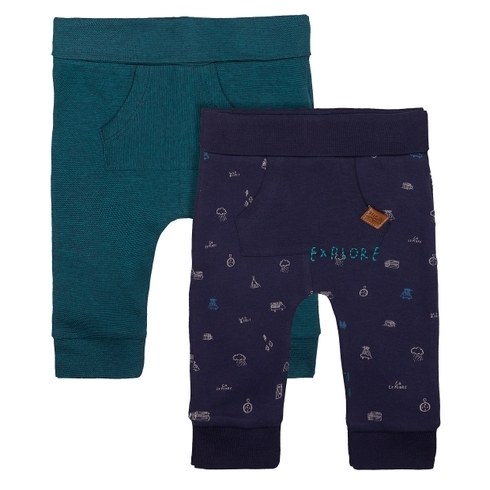 Boys Printed Joggers - Pack Of 2 - Multicolor