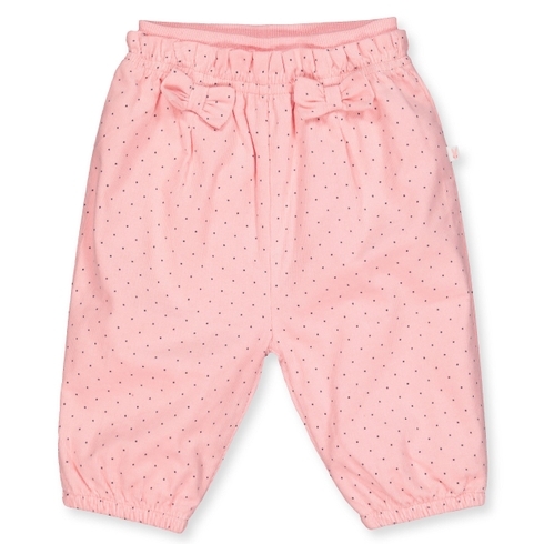 Girls Cord Trousers Polka Dot Print With Bows - Pink