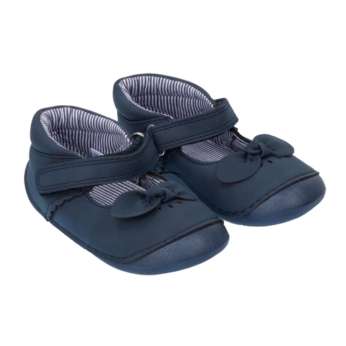 Navy Bow Crawler Shoes